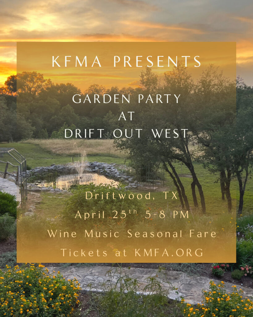 Garden Party at Drift Out West in Driftwood, Texas flyer.