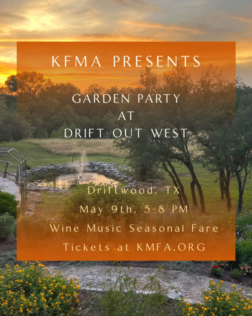 Garden Party at Drift Out West in Driftwood, Texas flyer.