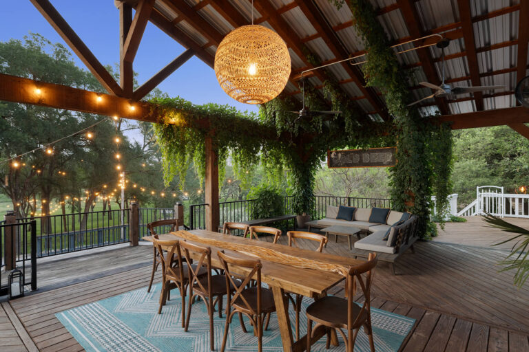 covered-pavilion-dining-table-string-lights-drift-out-west-driftwood-tx